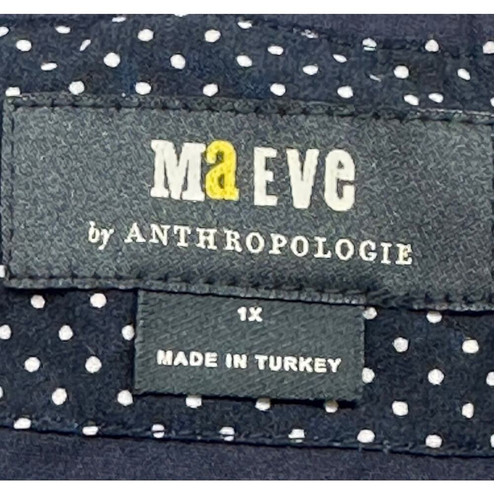 Maeve Anthropologie Navy Tiered Ruffle Off Shoulder Top Plus Size 1X - Picture 10 of 13